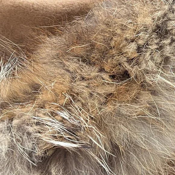 Vintage 100% Cashmere Fur Hood Duffle Jacket Peacoat Toggle Long Winter Pea Coat - Picture 8 of 11